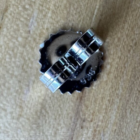 VTG Sterling 925 Twist Stud Dangle Earrings Cultured Pearls 2.4g Modernist 1.25" - Picture 6 of 8